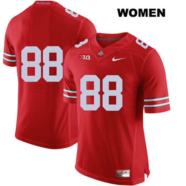 Ohio State Buckeyes Women's Jeremy Ruckert #88 Red Authentic Nike No Name College NCAA Stitched Football Jersey JV19B23JQ